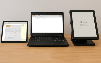 Friseur-Registrierkasse läuft auf Tablet, Laptop und POS-Terminal – volle Hardware-Flexibilität ohne Spezialgeräte.